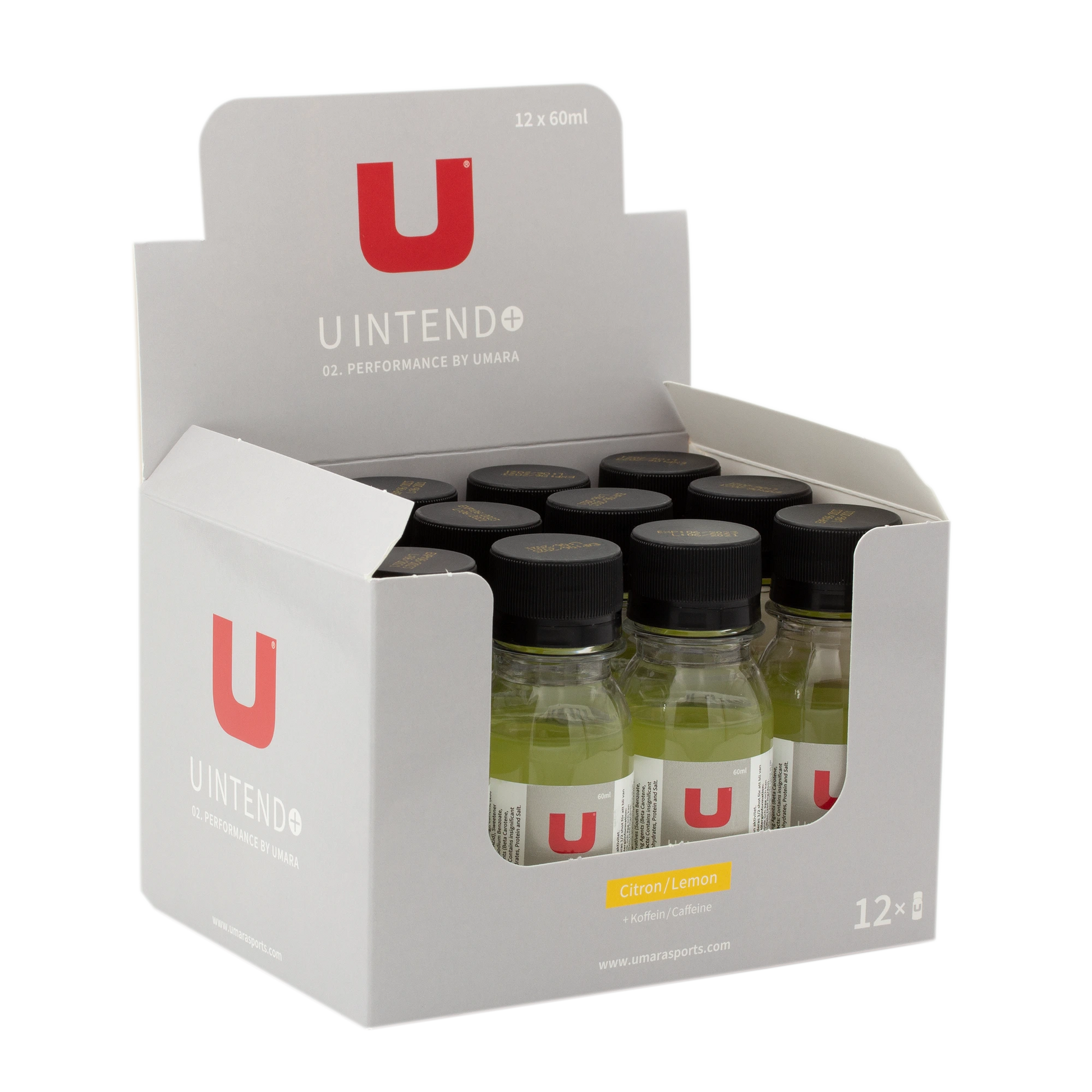 U Intend Uppiggande Dryck med 250mg Koffein, Aktiva Aminosyror för Prestanda