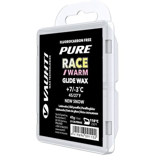 Vauhti Pure Race New Snow +7‑3 °C Wax 45 g – Fluorfri Glidvax