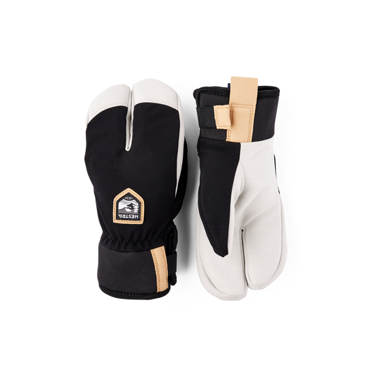 Hestra Wool Terry Jr Splitt Mitt Svart Barnhandske för Längdskidåkning