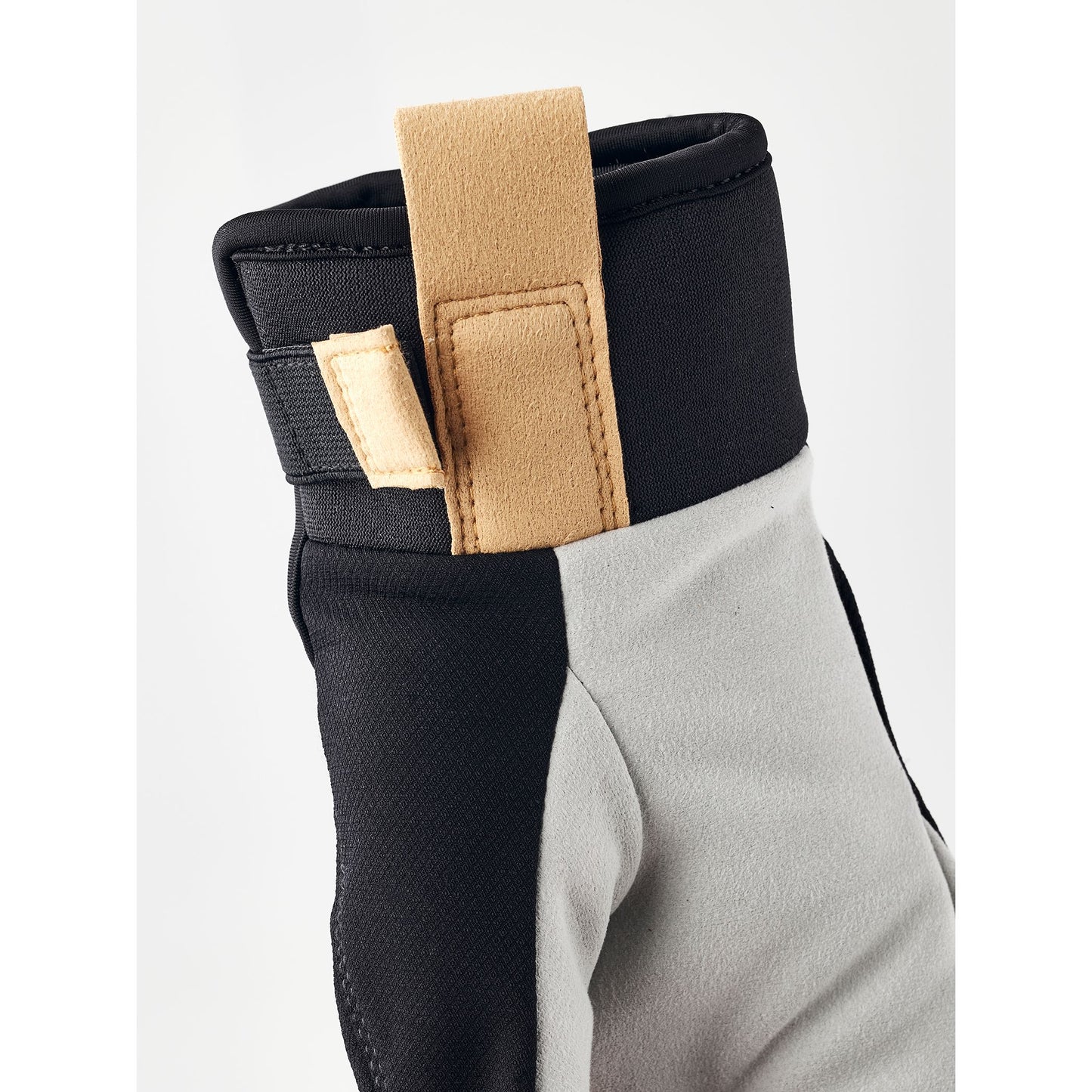 Hestra Wool Terry Jr Splitt Mitt Svart Barnhandske för Längdskidåkning