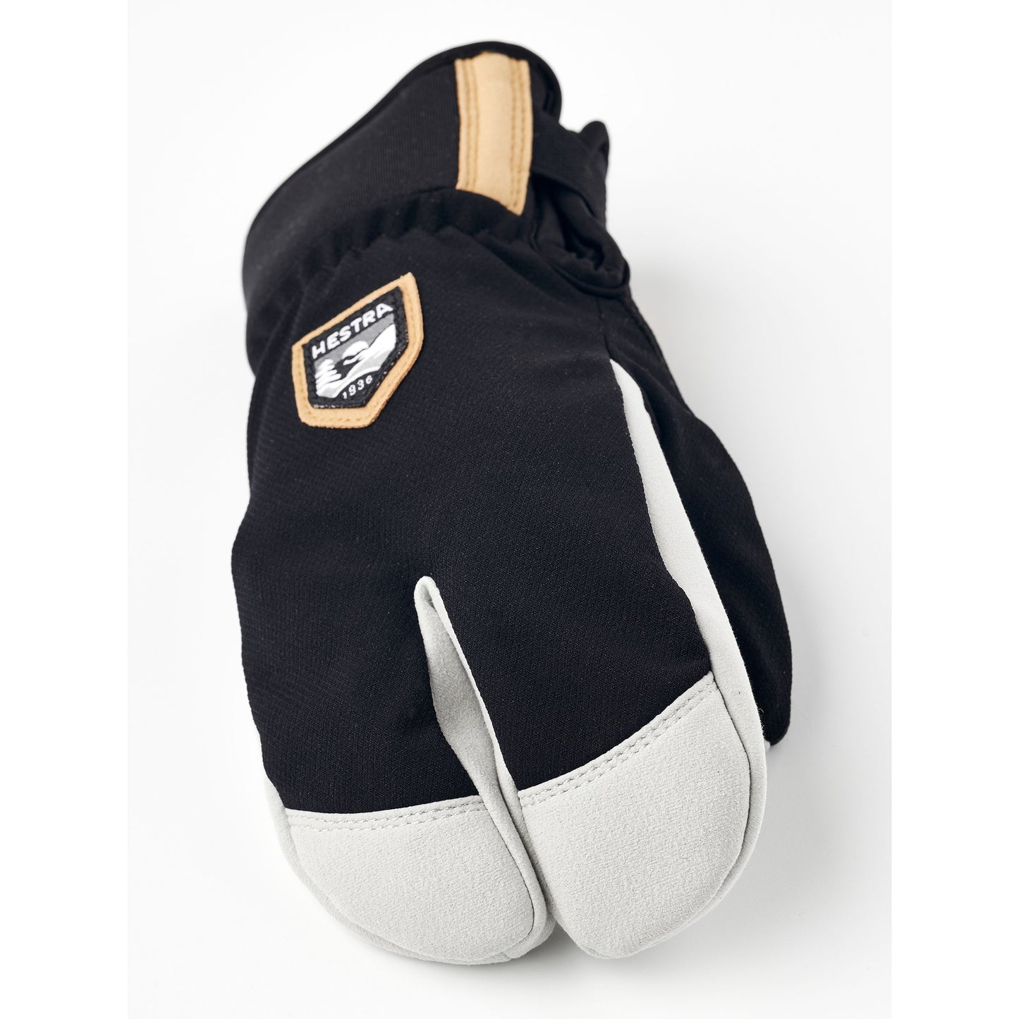 Hestra Wool Terry Jr Splitt Mitt Svart Barnhandske för Längdskidåkning
