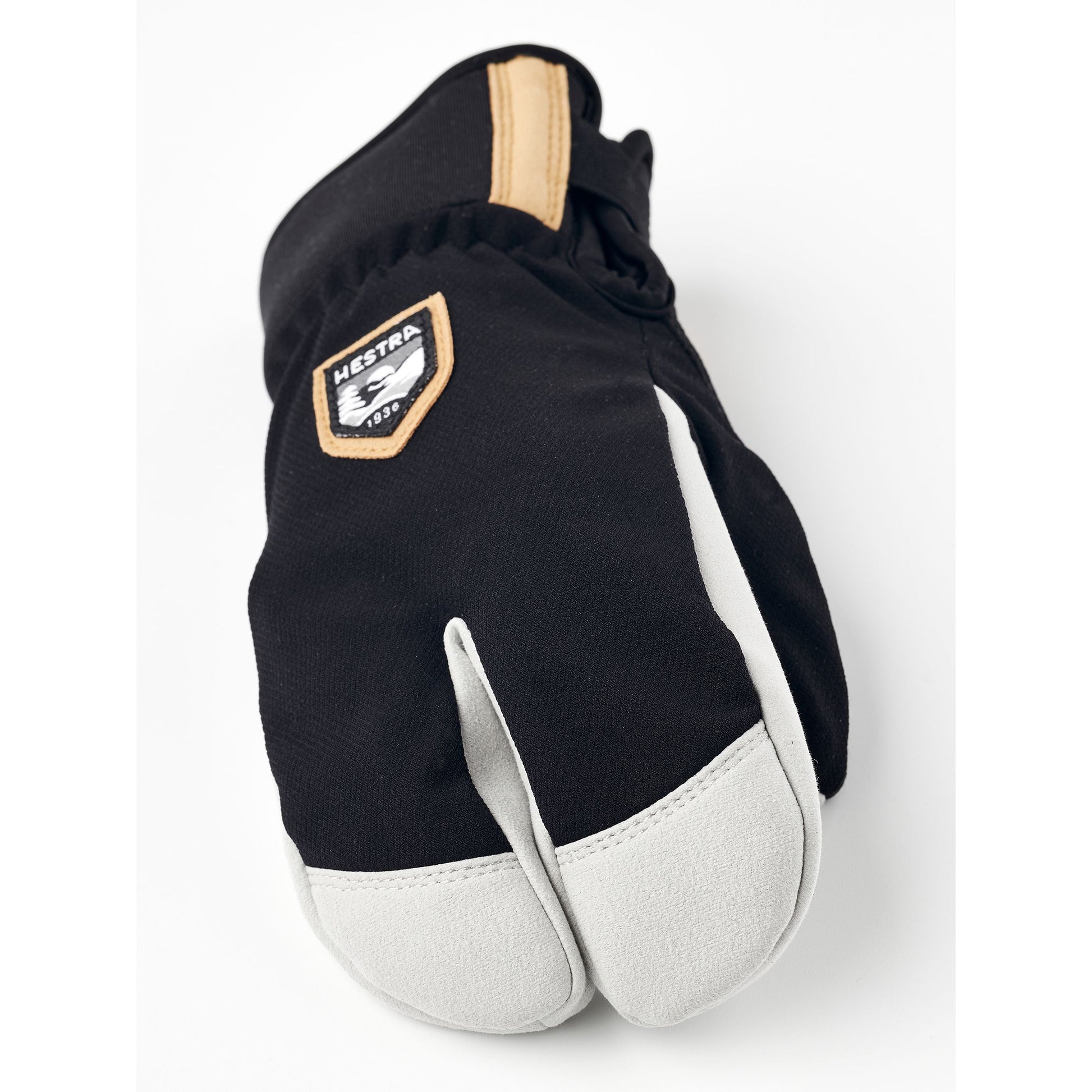 Hestra Wool Terry Jr Splitt Mitt Svart Barnhandske för Längdskidåkning