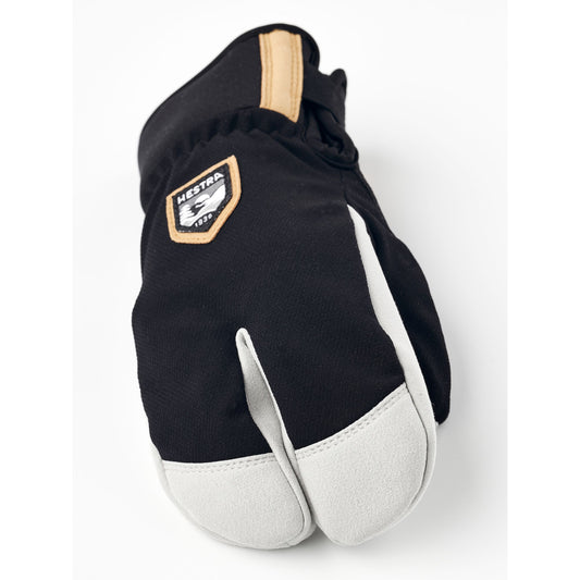 Hestra Wool Terry Jr Splitt Mitt Svart Barnhandske för Längdskidåkning