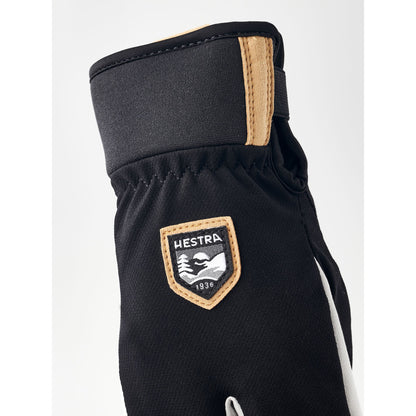 Hestra Wool Terry Jr Splitt Mitt Svart Barnhandske för Längdskidåkning