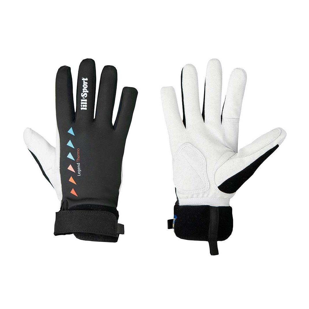 Legend Thermo 0402 Svarta Värmande racehandske med vindavvisande syntetläder