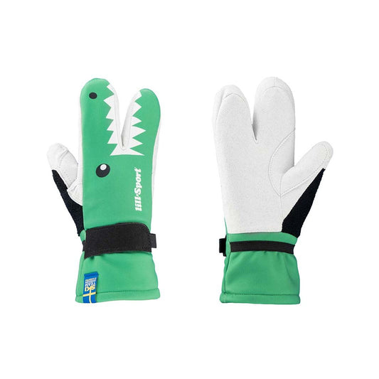 Lobster Jr. Fodrad barnhandske i grön färg för skidåkning