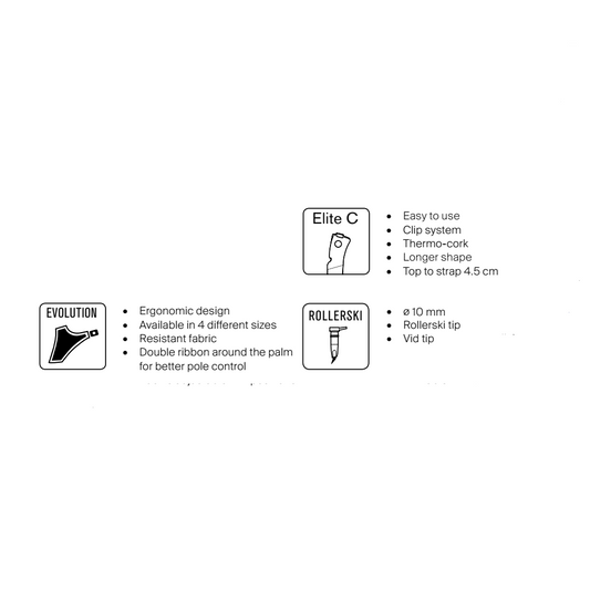 KV+ Campra Lätta Rullskidstavar Kolfiber för Nybörjare Evolution-Clip System