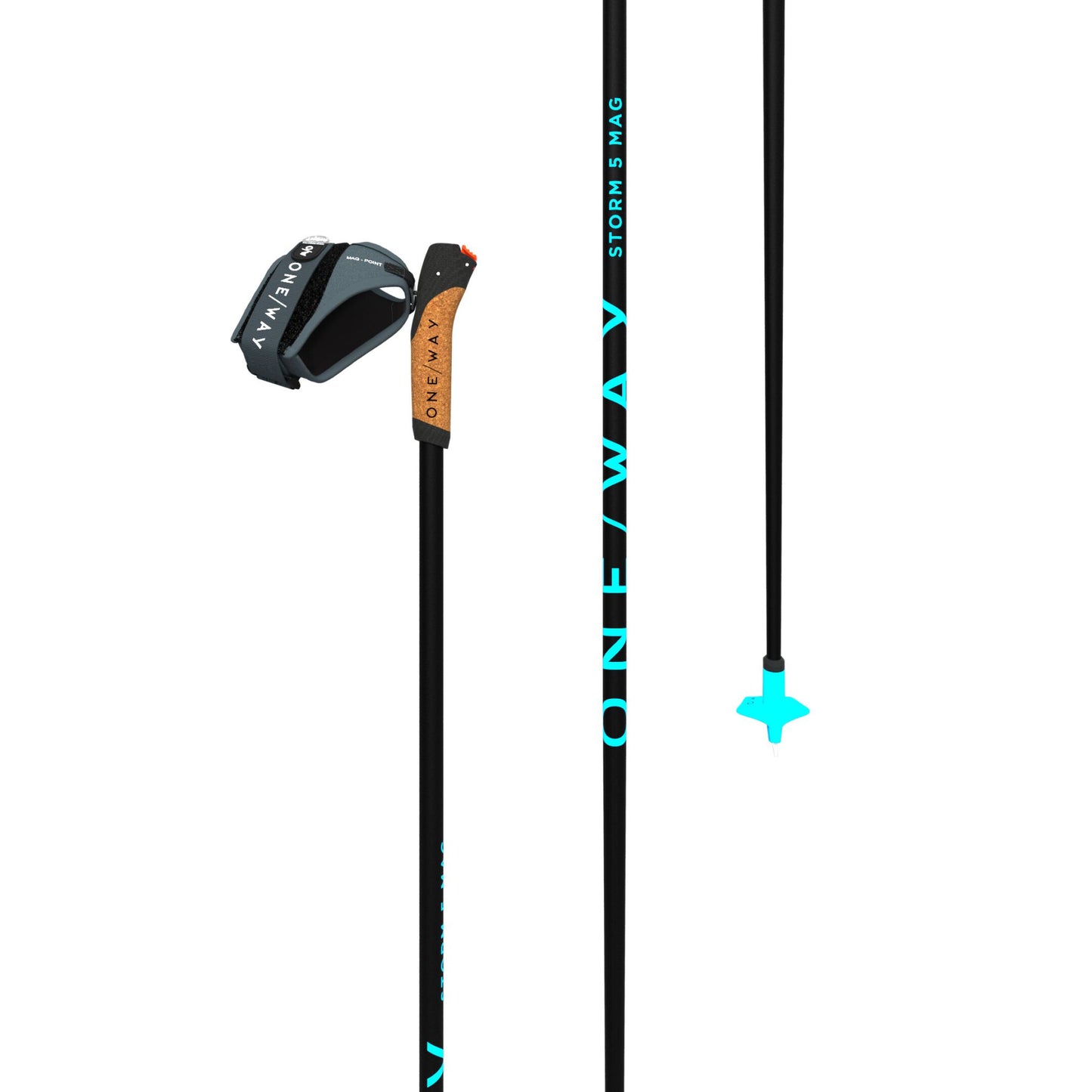 One Way Storm 5 Mag Lättviktiga 50% Kol Skidstavar med Mag Point Snabbkoppling