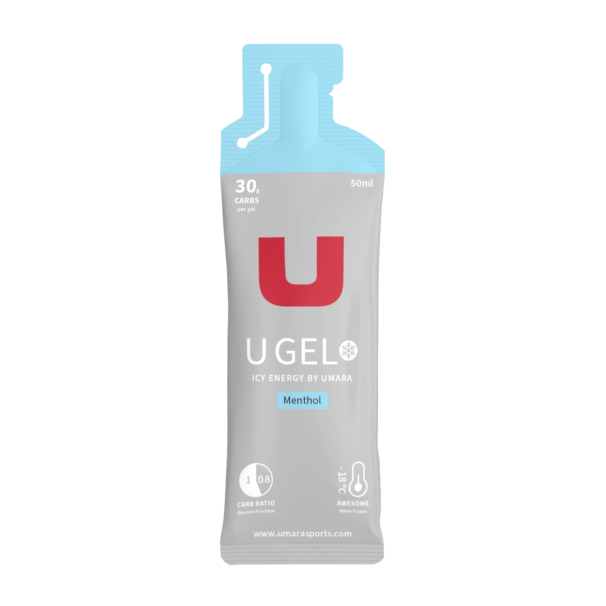 Umara U Gel 50ml Flytande Energigel: 30g Kolhydrater, Elektrolyter, med/utan Koffein för Prestation