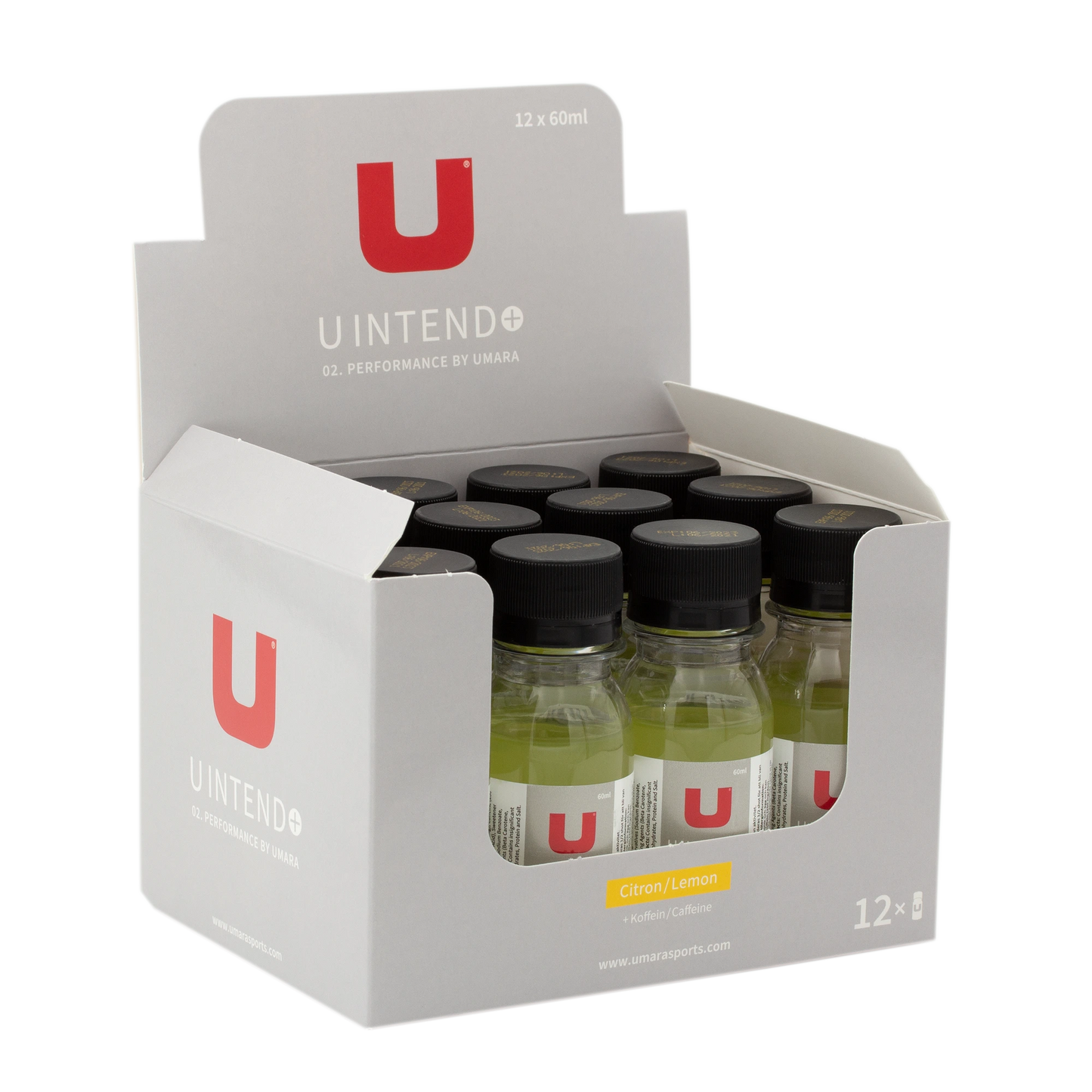 U Intend Uppiggande Dryck med 250mg Koffein, Aktiva Aminosyror för Prestanda